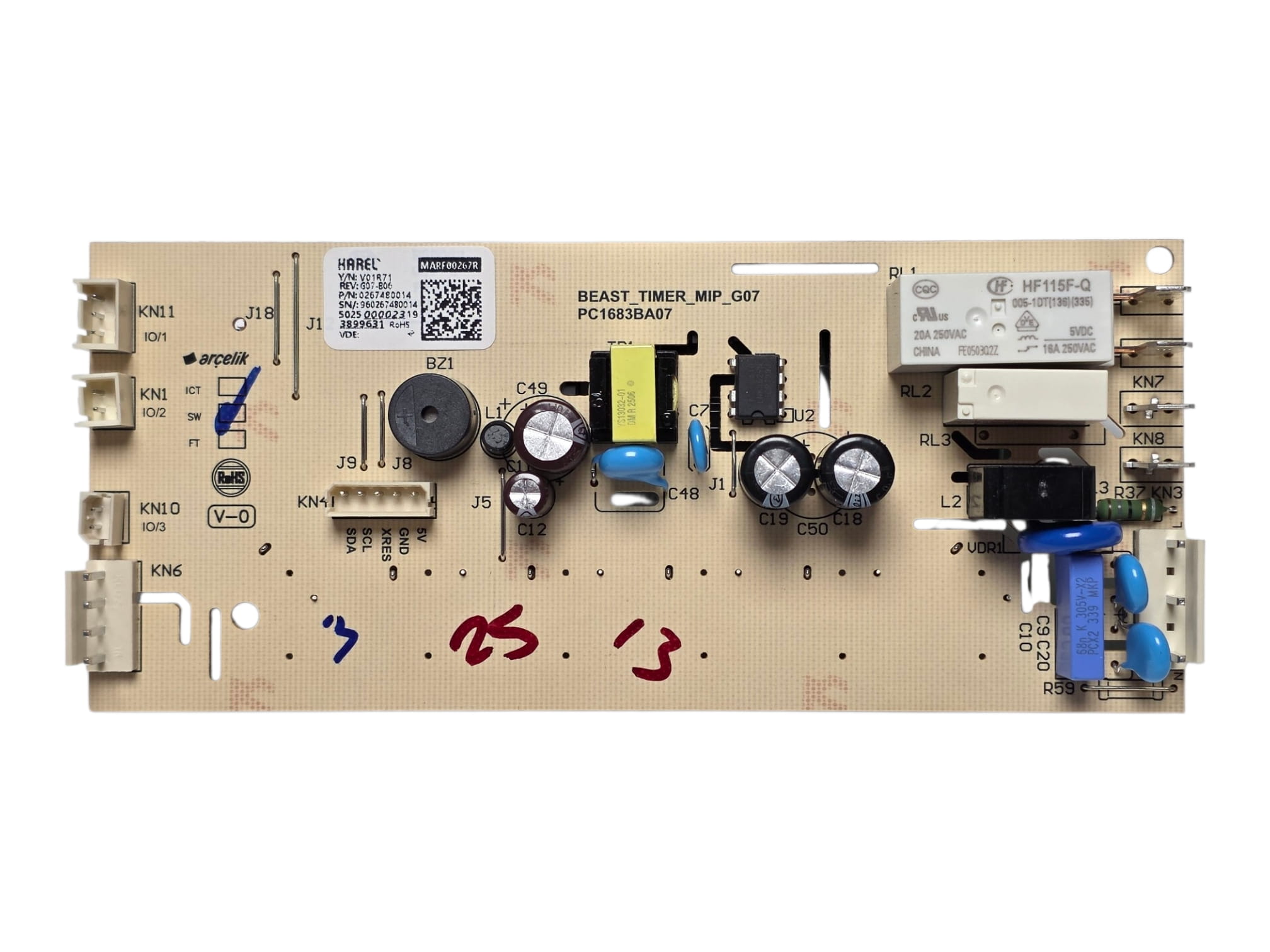 Таймер, модуль духовки Beko 267480014, оригинал