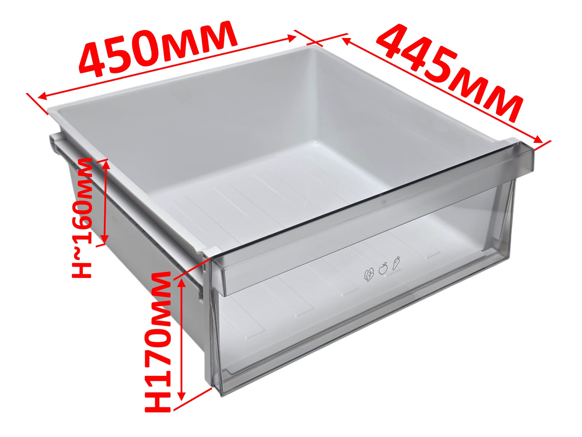 Ящик для овощей и фруктов в сборе холодильника Haier 450*445*170мм 0060866026, оригинал