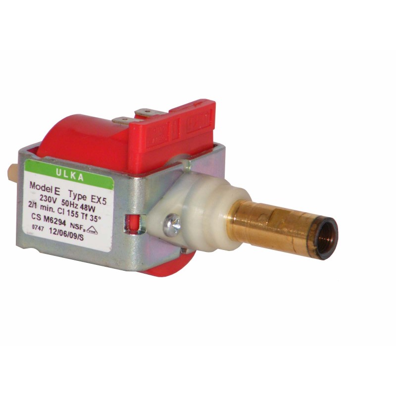 Насос Ulka 48W 650cc/min 15bar EX5 , Olab 22001-15-065-1-R (красный/зеленый) латуннный носик