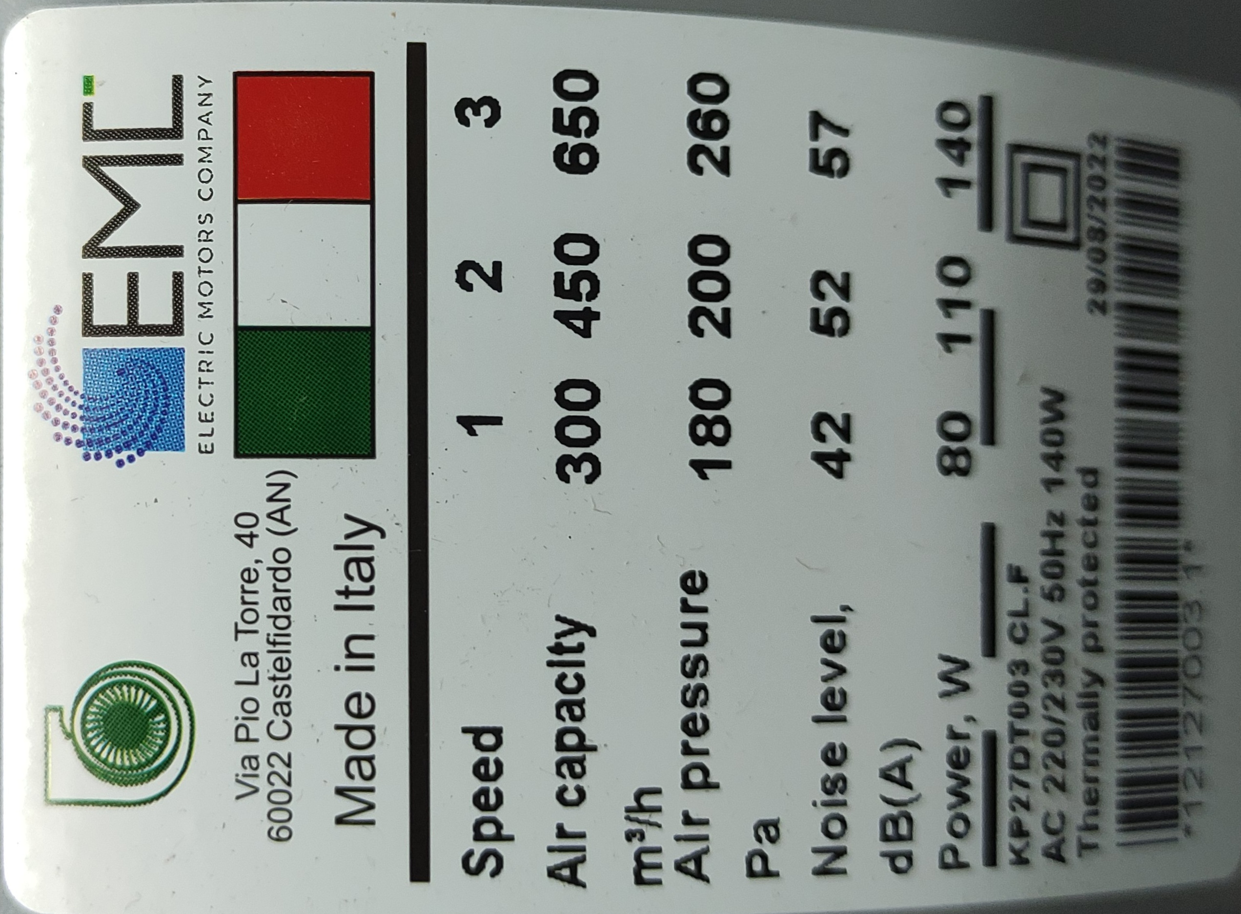 Мотор (двигатель) вытяжки Эликор в сборе (вытяжная группа) KP27DT003, оригинал