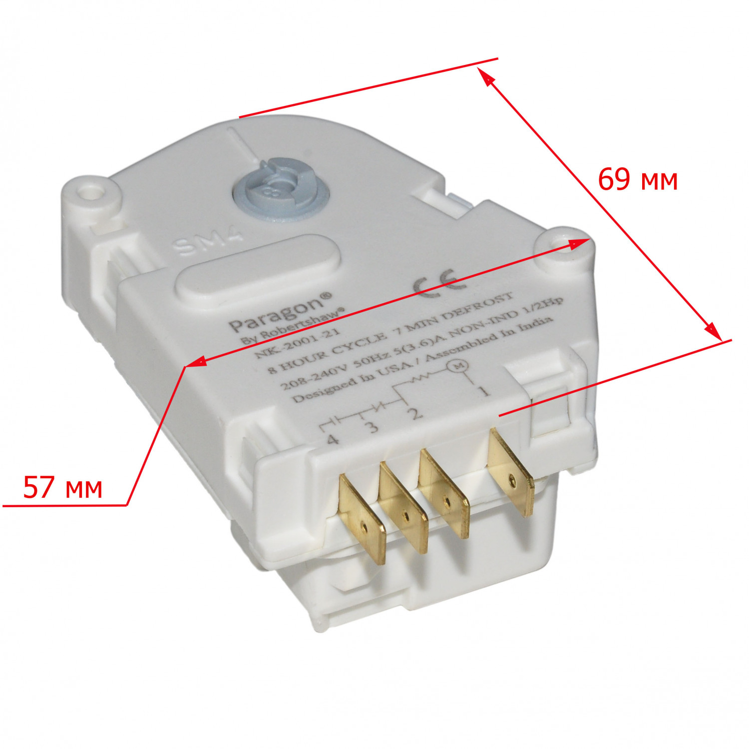 Таймер оттайки холодильника Стинол механический PARAGON, NK-2001-21, 230V, 8h/7m, Indesit 227625