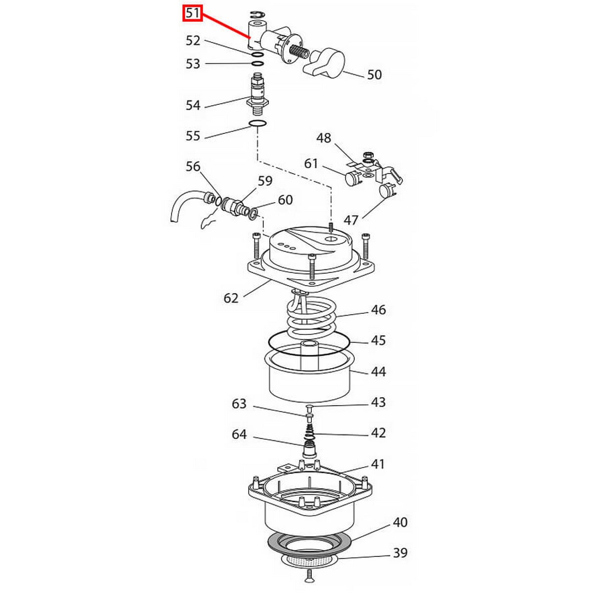 Кран кофемашины DeLonghi  (вода/пар) 7313278849, 7313285799