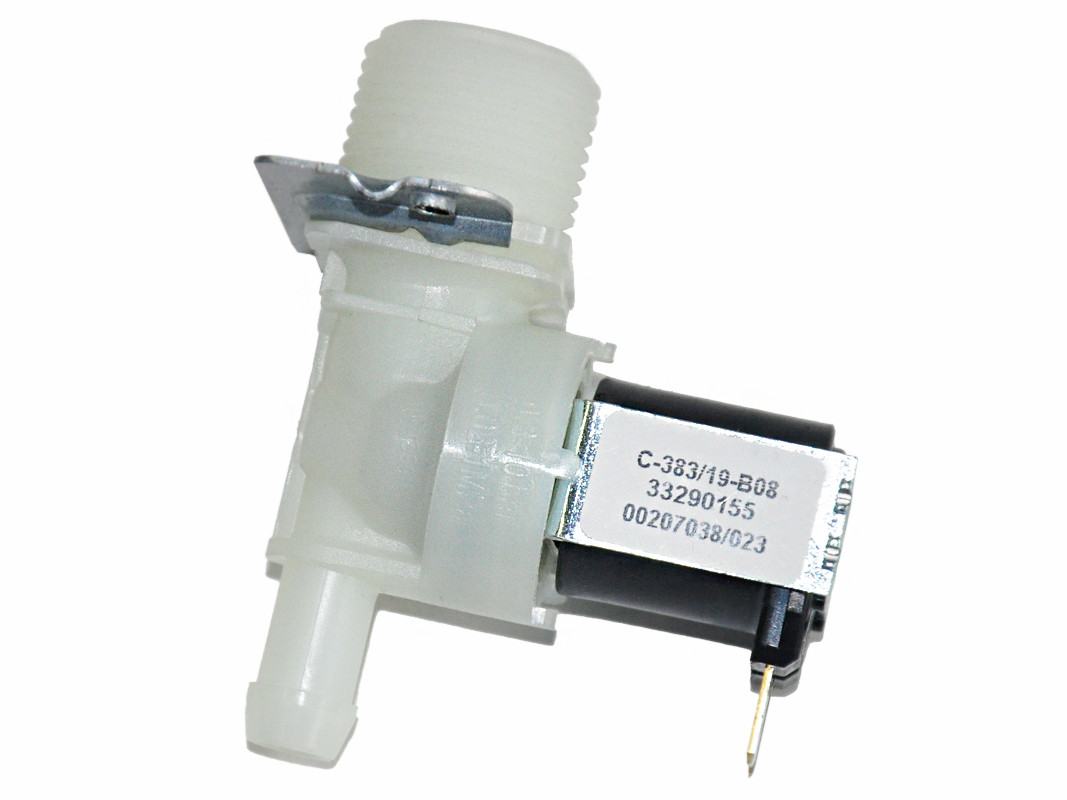 Клапан заливной 1х180 стиральной машины Indesit, Ariston, Candy, Samsung 1Wx180˚ Ø12, 220V
