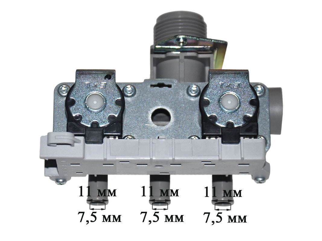 Клапан заливной 3х180 стиральной машины Haier (колодка, 2 соленоида 3Wx180 2Wx180) 0024000404D