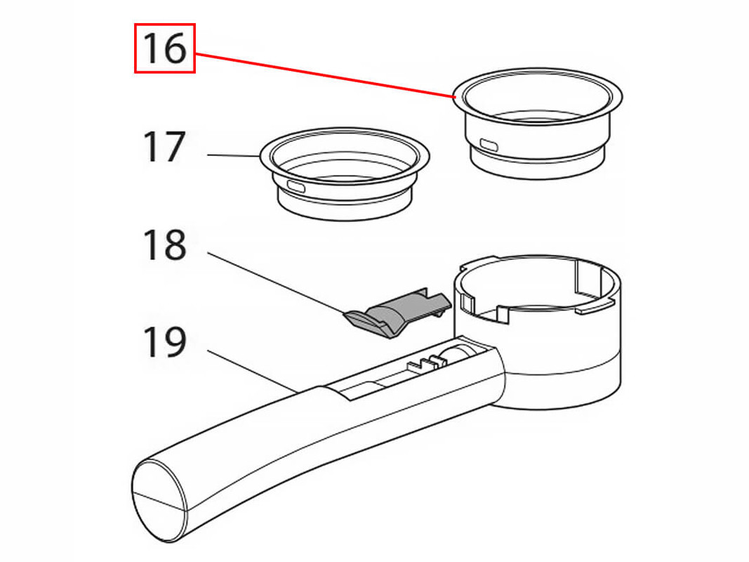 Фильтр кофемашины DeLonghi на 2 чашки для кофейного рожка, 62*50*21 мм, 7313286069