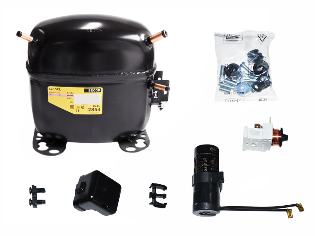 Компрессор R404 Secop (Danfoss) SC15CL 698W/-25`C 988W/-15`C 