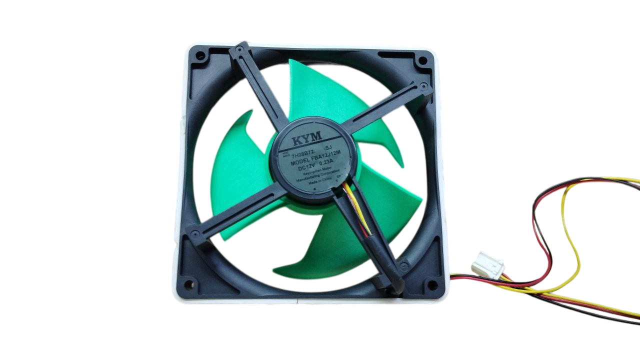 Вентилятор холодильника  DC12V 125х125мм в сборе, KYM FBA12J12 023A, 00014951, оригинал