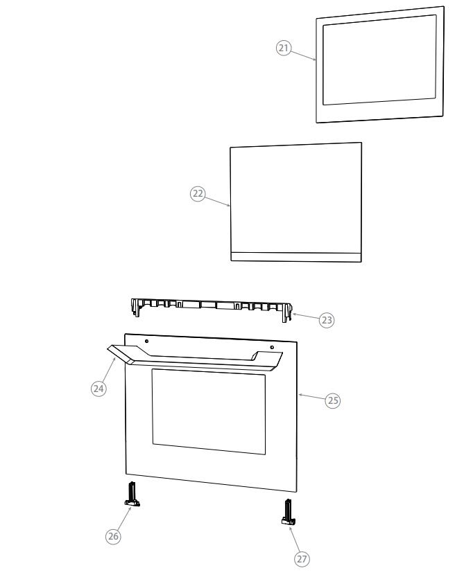 Ручка двери духовки Haier L590мм 0290100832 оригинал