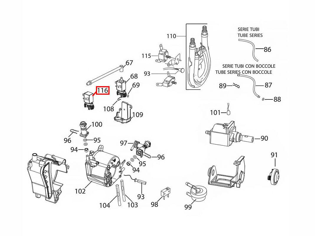 Клапан кофемашины Delonghi ECAM 2-х ход. в сборе, 5220VN27P12AIF, 5213214081