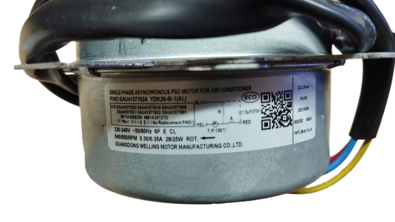 Двигатель вентилятора наружного блока кондиционера LG EAU41577624, оригинал