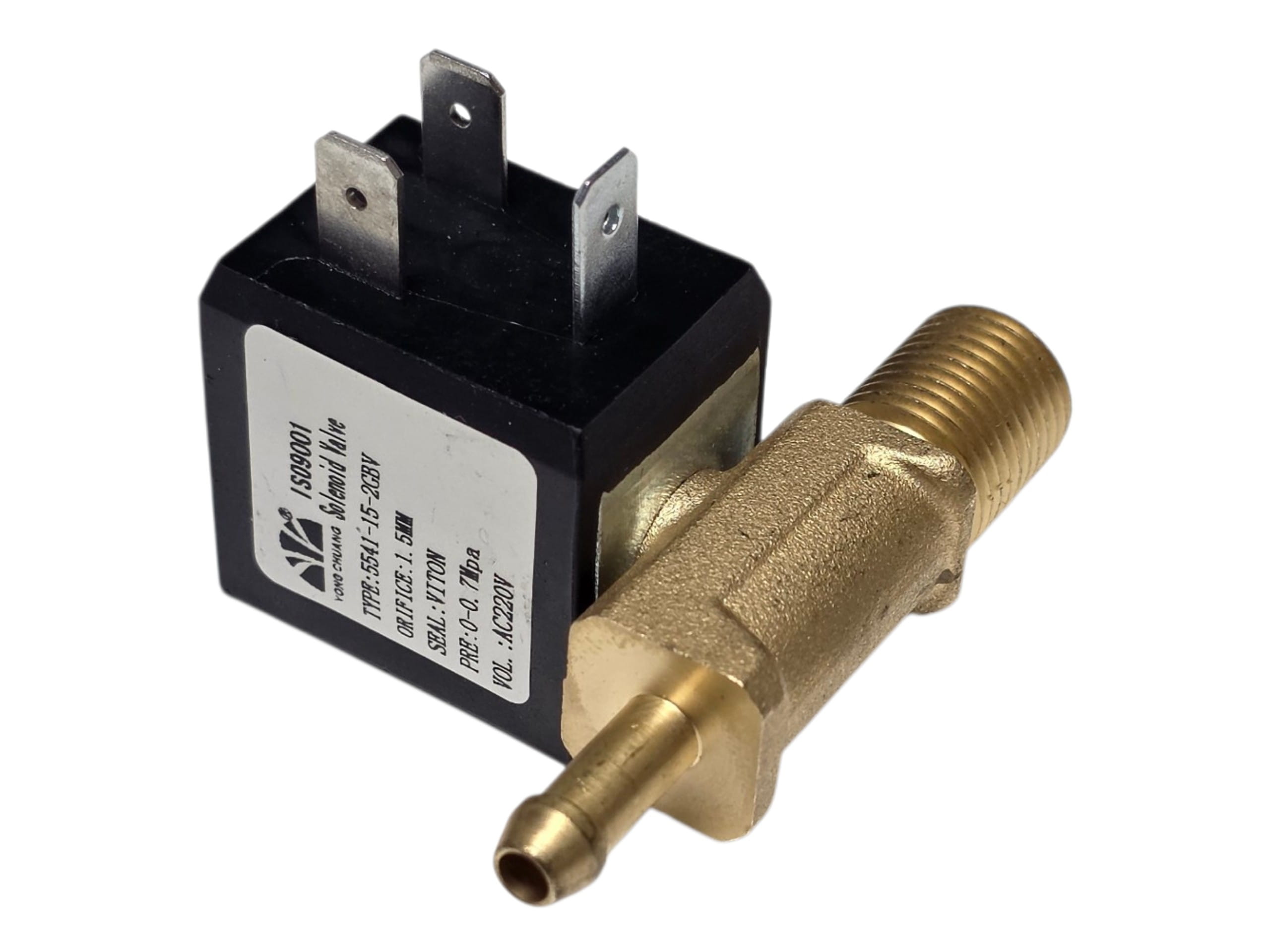 Клапан кофемашины YONG CHUANG 5541-15-2GBV 240v 0-0.7Mpa штуцер прямой UTP012