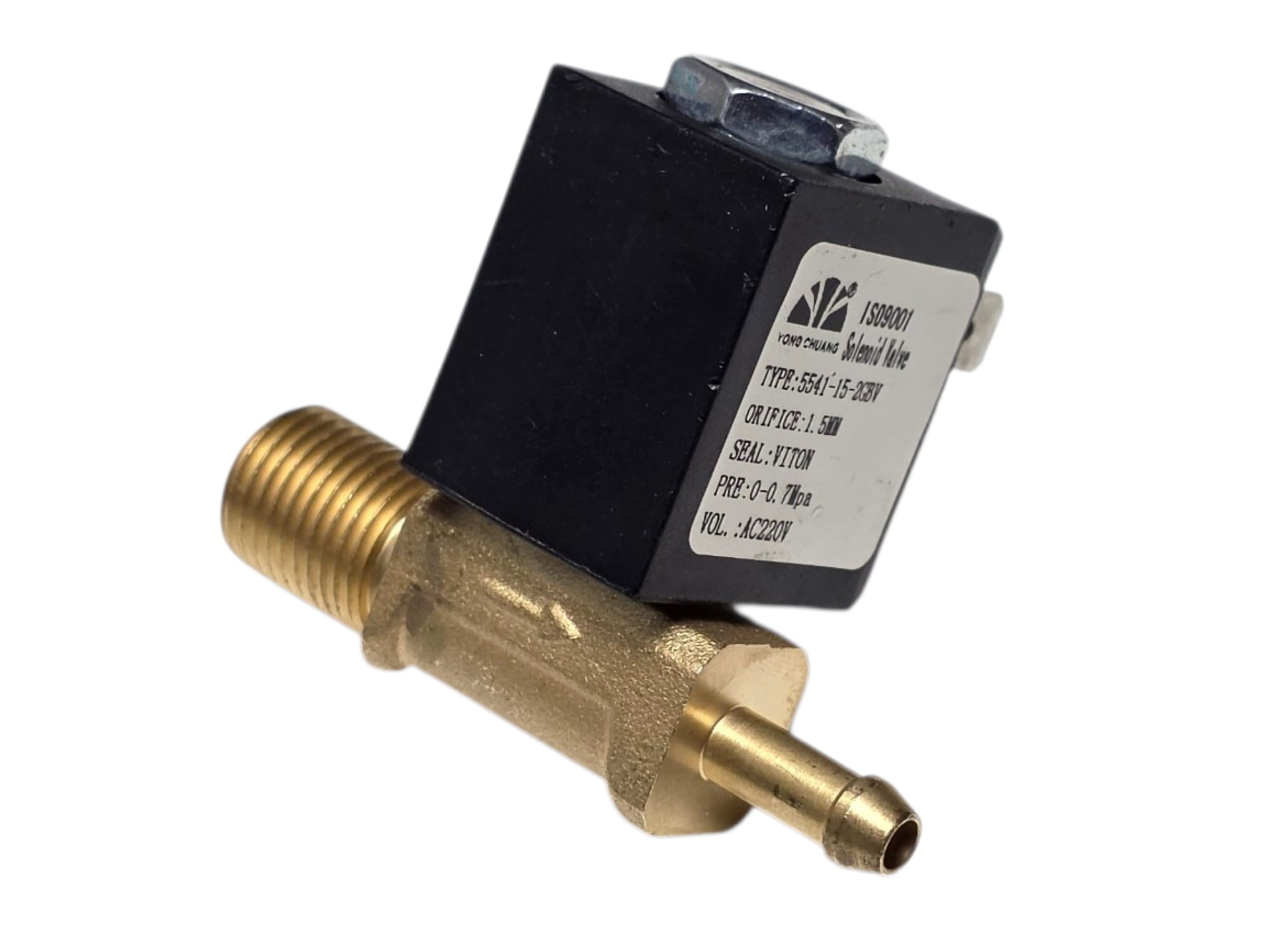 Клапан кофемашины YONG CHUANG 5541-15-2GBV 240v 0-0.7Mpa штуцер прямой UTP012