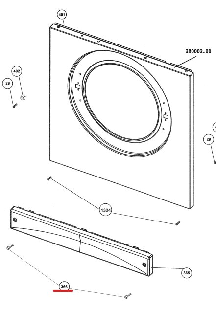 Замок нижней панели стиральной машины Beko 2800540300, оригинал