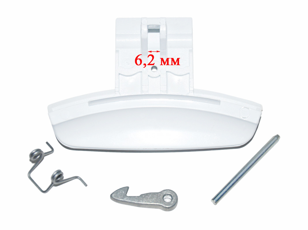 Ручка люка стиральной машины Indesit, Ariston C00259409 (комплект: ручка люка, штифт,крючок,пружина)